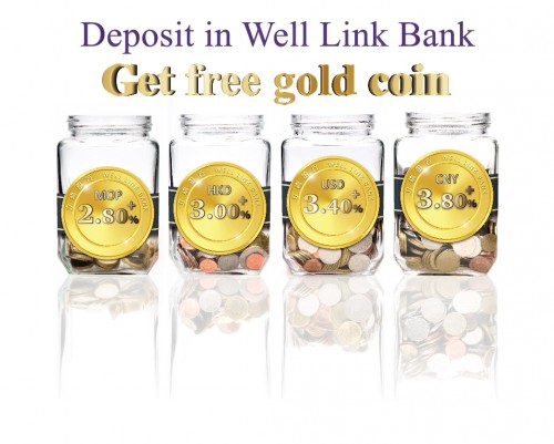 Deposit in Well Link Bank  Get Free Gold Coin